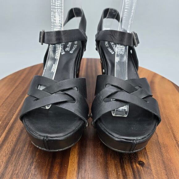 Kork-Ease Deborah Sandals Womens 7 M Black Leather Studded Platform High Heel - Picture 2 of 8